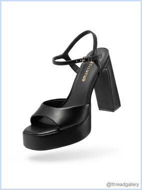 Platform High Heels Women Square Toe Block Heel Y2K